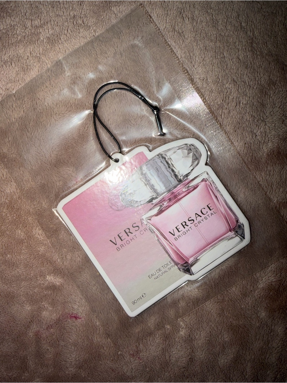 Versace Bright Crystal Pink Perfume Bottle Hanging Air Freshener